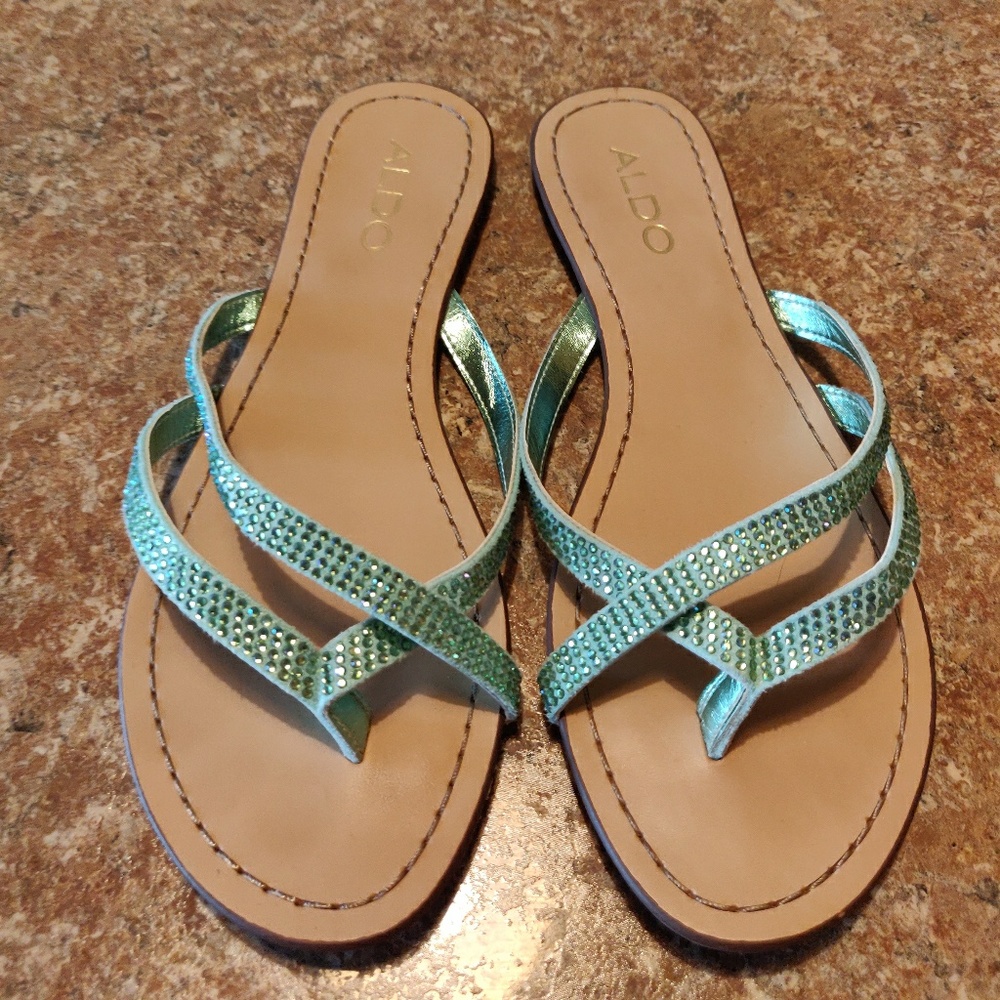 Aldo Sparkle Flip Flops